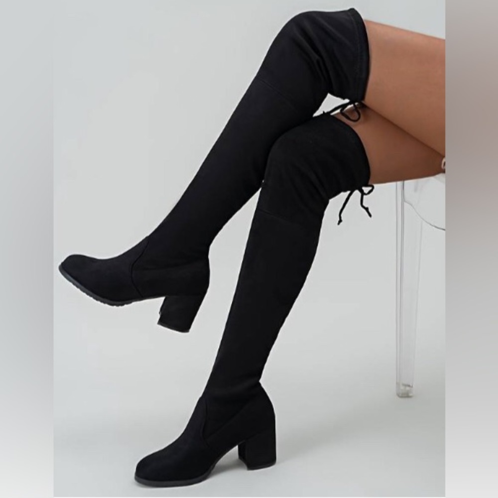 Torrid Wide Calf + Width Black Faux Suede Over-the-Knee Boots - Size 12